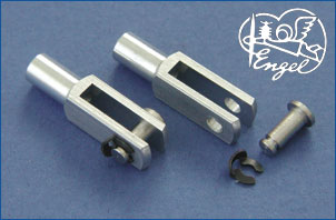 Alu-Gabelköpfe m.Bolzen+Sicherung M3, 2 Stk. 