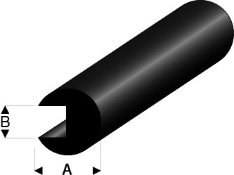 Kantenschutz Gummiprofil ø10x2 mm, 2 m 